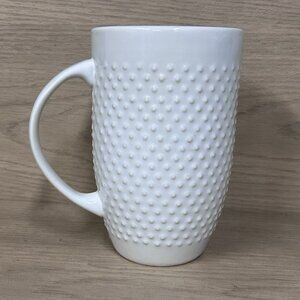 Threshold White Latte Mug 22 oz Textured Beaded Hobnail Exterior Coffee Tall Lg